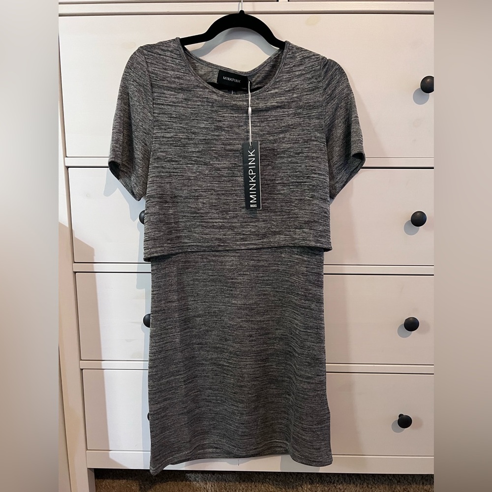 Mink Pink silver metallic dress